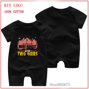 

After two beers - mountain- camping- camper logo designed hot sale 100% Pure cottons and comfortable clothes Newborn Baby Romper