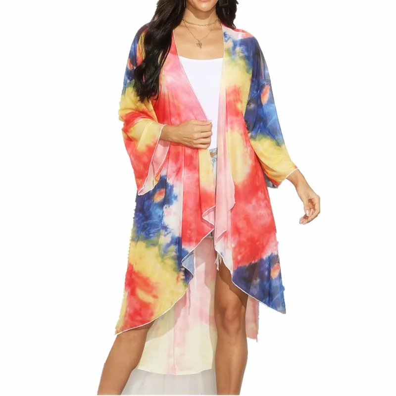 

Boho Beach Dress Colorful Cover-Up for Women 2020 Summer Sortie De Plage Femme Beachwear Robe Sarong Print Swim Tankini Dresses