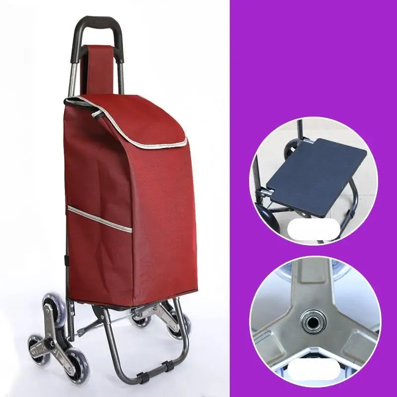 Carro Plegable Winkelwagen Storage Carrito Chariot De Courses Avec Roulettes Shopping Mesa Cocina Kitchen Table Trolley Cart - Цвет: Version B