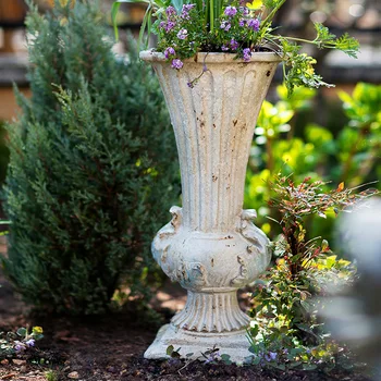 

Classical Goblet Flower Retro Vase Nostalgic Large 56cm Floor Flower Pot For Homes Garden Hotel Gate Vases Wedding Tabletop Vase