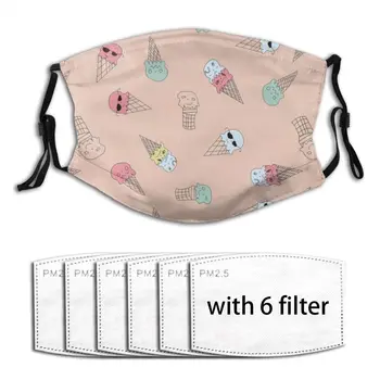 

Outdoor Washable Air Pollution Mouth Mask Ice Cream Respirator Mask With Filter Breath Men Women Mask