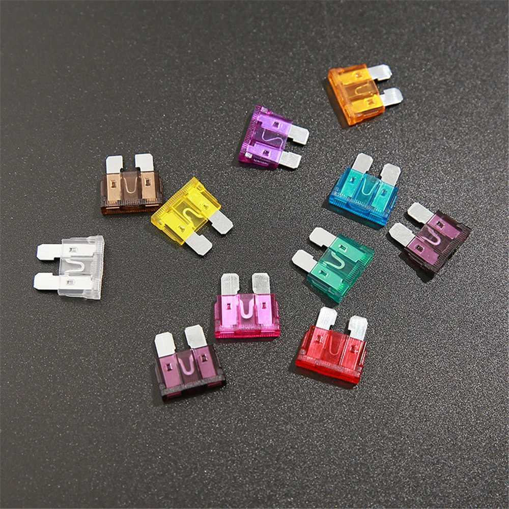 50PCS Car Medium Fuses 2A 3A 5A 7.5A 10A 15A 20A 25A 30A 35A Amp With Box Clip combination Auto Blade Type Fuse Set Truck Auto