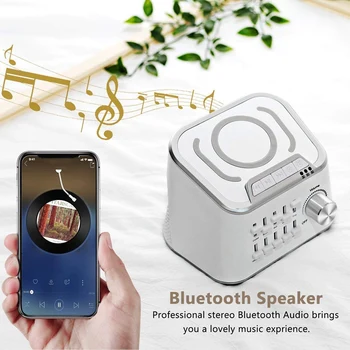 

White Noise Sleep Sound Machine with Wireless Charging and Bluetooth Audio Function, Can Mix 10 Kinds of Natural Soothing Sounds