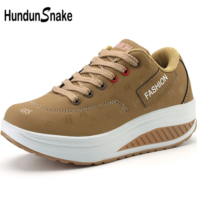 Hundunsnake/спортивная обувь на платформе Chaussure Femme Женская кожаная спортивная Летняя
