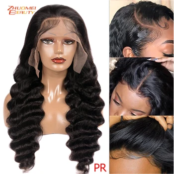 

360 Lace Frontal Wig Loose Deep Wave Wig 30 Inch Wig Human Hair 250 High Density Lace Front Wig Remy Hair Natural Color Wig