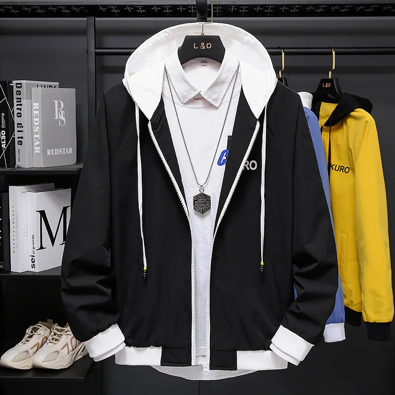 New waterproof casual spring autumn Hooded jackets male hooded spring coats outerwear male clothing - Цвет: 2