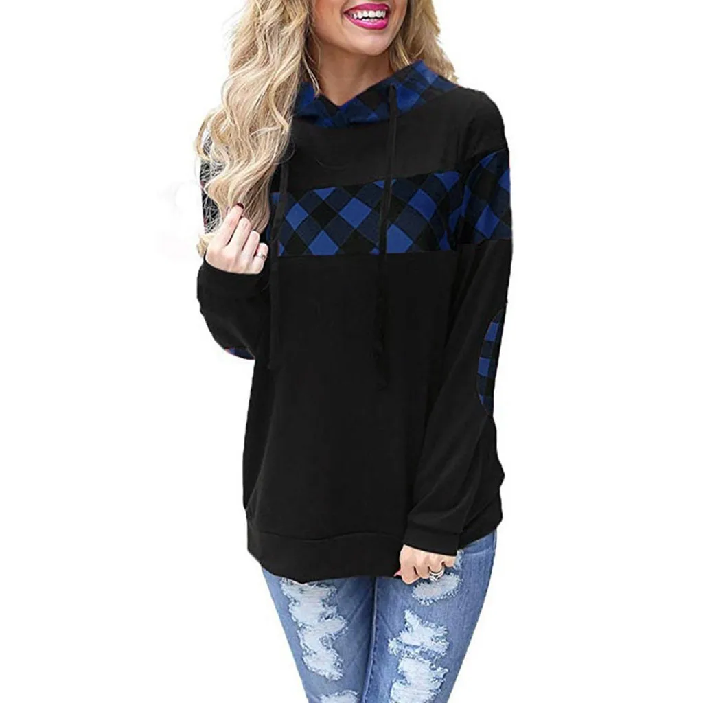 Women's Black Red Plaid Print Blouse New Arrival V-neck Loose female Long Casual Button Ladies Shirt Plus Size Tops
