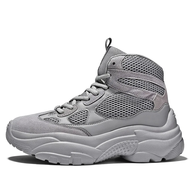 men's tide shoes new high-heeled Korean fashion sports casual Gao Bang plate man shoes SIZE39-44 - Цвет: gray