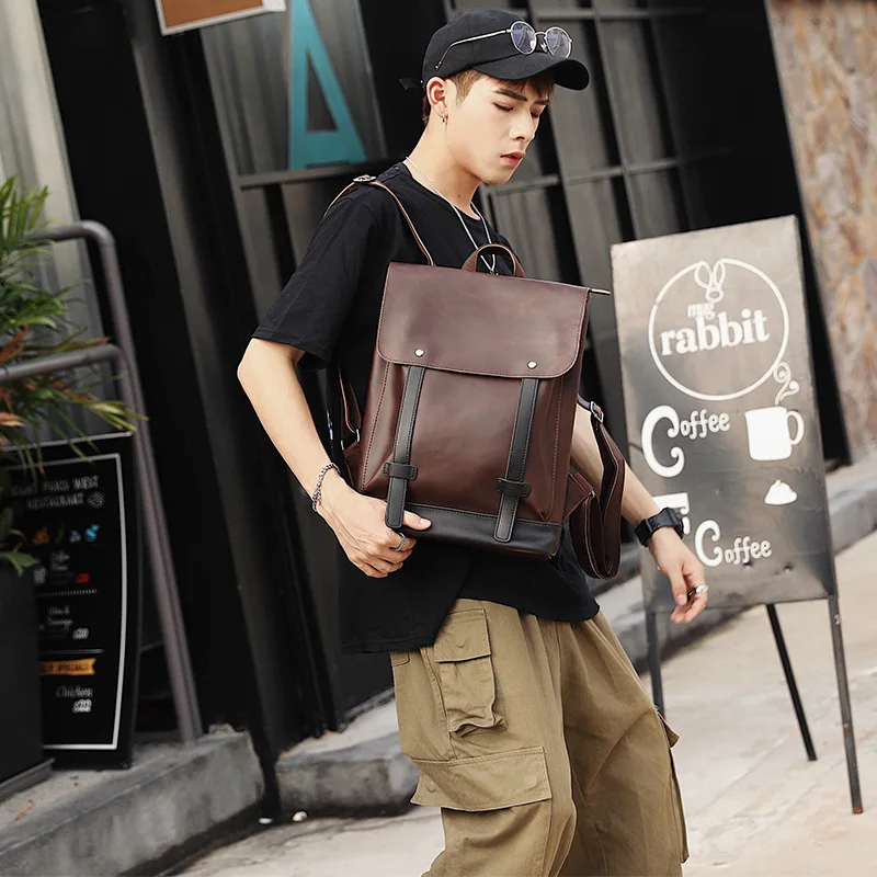 

Men's backpack high quality Korean retro college style casual student bag 2019 new JIULIN