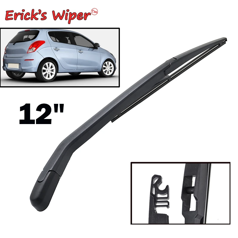 Erick's Wiper 12" Rear Wiper Blade & Arm Set Kit For Hyundai i20 MK1
