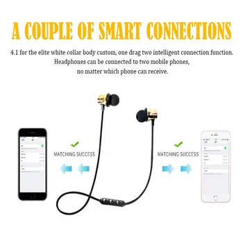 

MP3 MP4 Computer Wireless Bluetooth Earphone Sports Headphone Sweatproof Metal Magnetic Earpiece For Mobile Phone