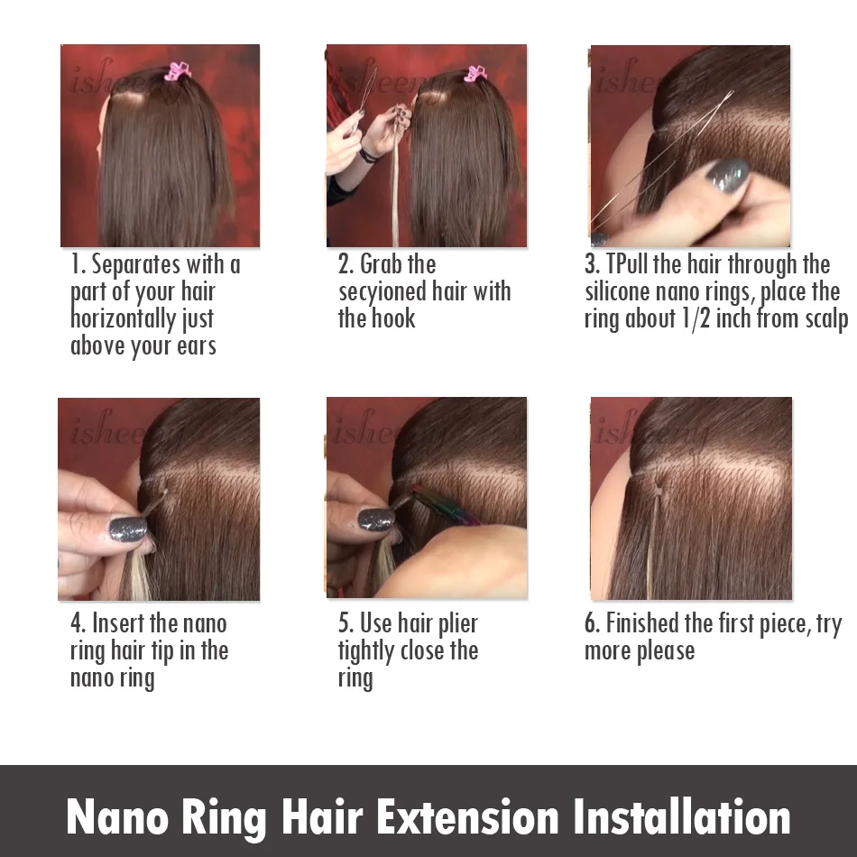 Isheeny 14 18 22 Remy Micro Beads Human Hair Extensions