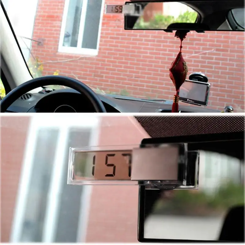 Прочные цифровые ЖК-дисплей электронные часы для автомобиля с присоской