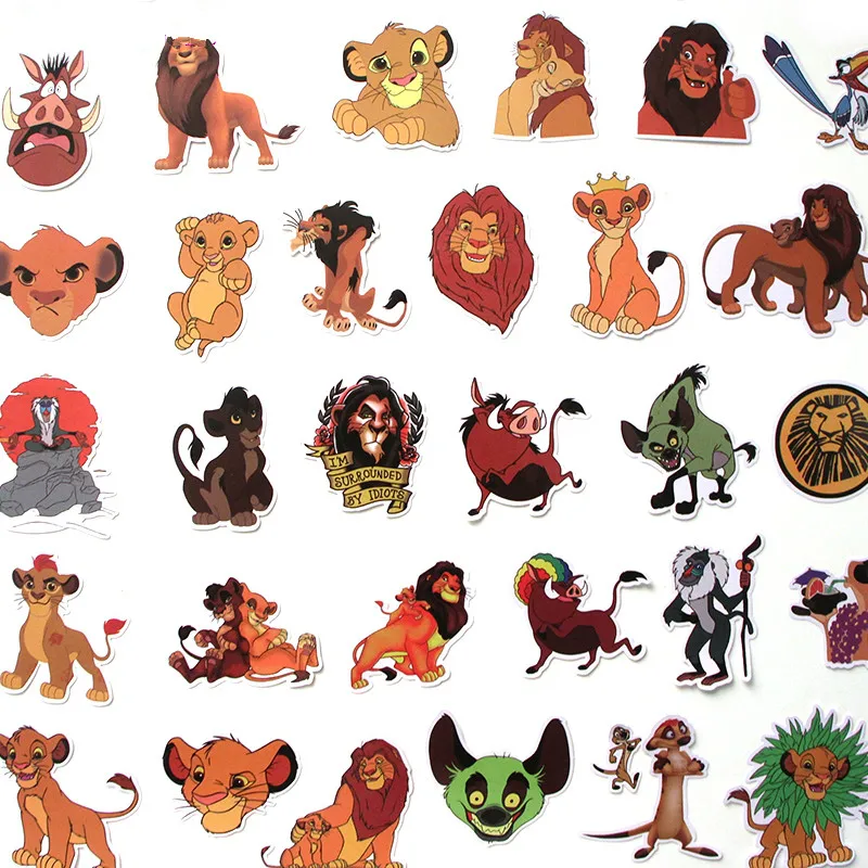 

R309 40 pcs/set Lion King PVC Waterproof Fun Sticker Toy Luggage Sticker Motorcycle and Luggage Notebook Sticker