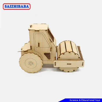 

Saizhibaba DIY Road Roller Science Engineering Construction Kits Wood STEAM Toy Kids Creative Educational Toys School Projects