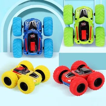 

Pull Back Cars Toys 4PC Truck Double-Sided Inertance Friction Powered Vehicles Christmas New One-key Deformation Car Toys