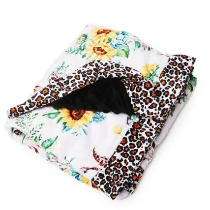 5 шт., RTS, плиссированное одеяло с Минки, s Serape, монограмма, детское Хлопковое одеяло с леопардовым принтом и подсолнухом, одеяло с Минки, DOM1091310