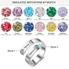 Joyería personalizada anillos para madres nombre personalizado piedra de nacimiento anillos para mujeres joyas grabadas regalos de aniversario para mamá ► Foto 2/6