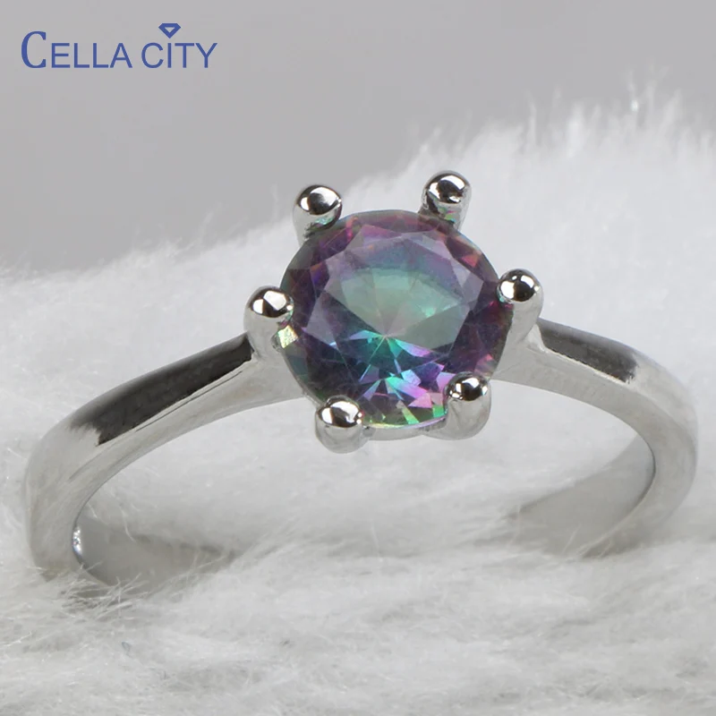 Cellacity Classic Ring for Women Sterling Silver 925 Jewelry Gemstones Simple Design Color Topaz Fashion Fine Jewelry Engagement Cellacity Classic Ring for Women Sterling Silver 925 Jewelry Gemstones Simple Design Color Topaz Fashion Fine Jewelry Engagement