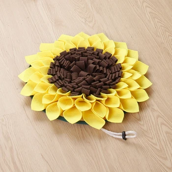 

Pet Dog Snuffle Mat Nose Smell Training Sniffing Pad Slow Feeding Bowl Food Dispenser Relieve Stress Sunflower Puzzle