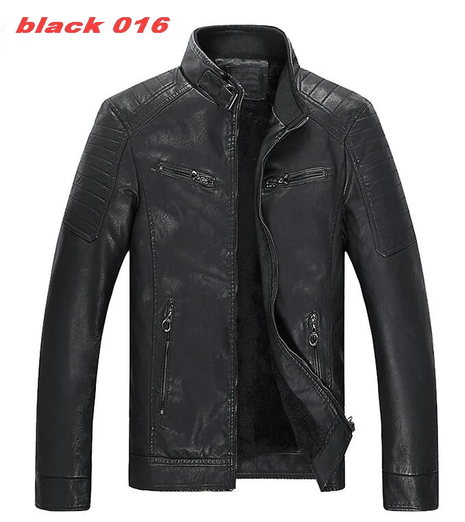black 016 Мотоциклетная винтажная куртка из искусственной кожи, мужские Куртки из искусственной кожи на молнии, модное пальто для мужчин, мотоциклетная кожаная куртка, пальто - Цвет: black 016