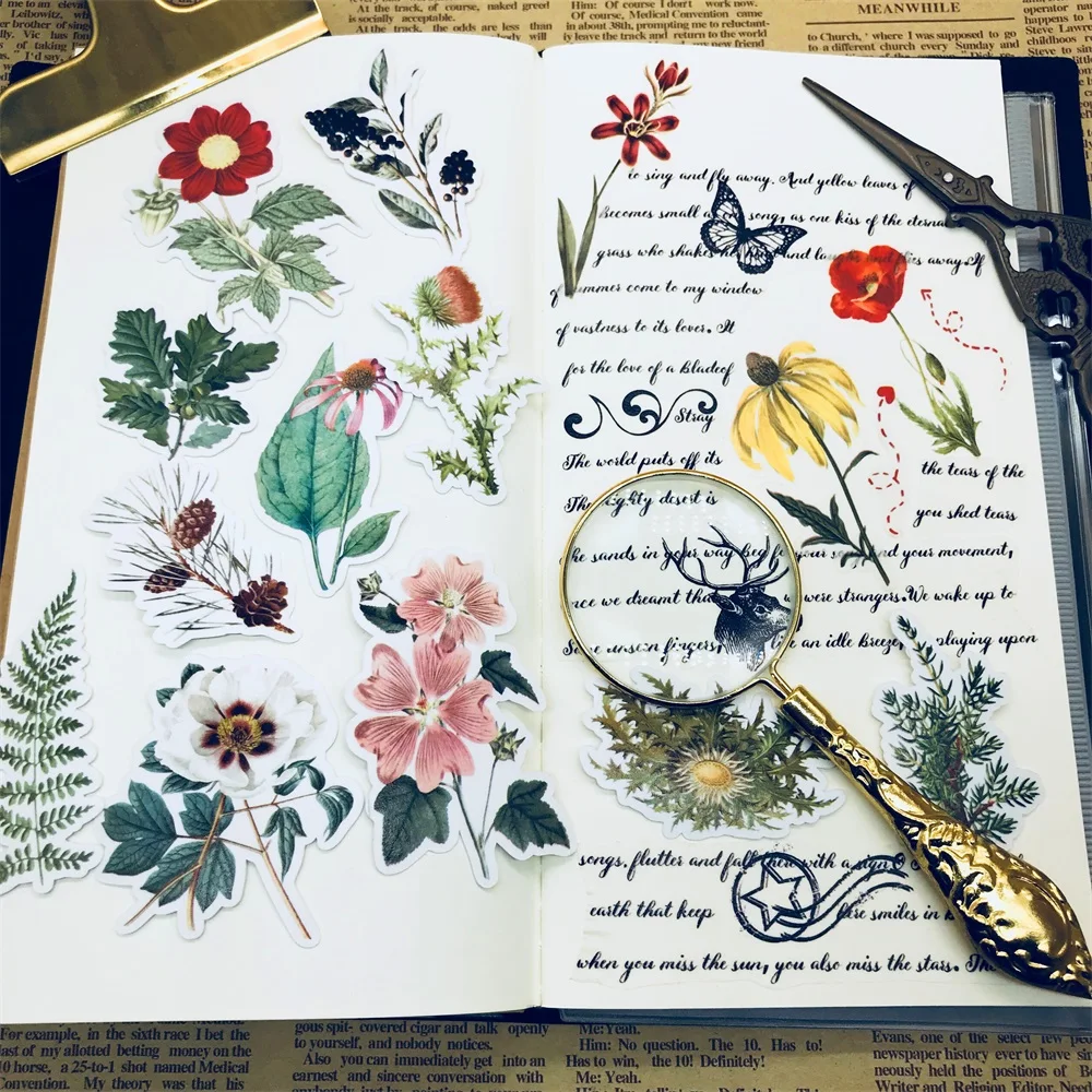 

31Pcs/Pack Vintage Small Flower Leaves Sticker DIY Craft Scrapbooking Album Junk Journal Happy Planner Decorative Stickers