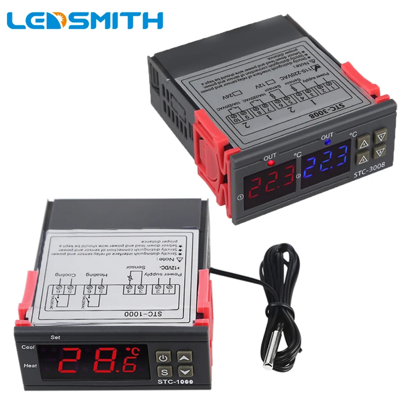 Digital Temperature Controller Thermostat Thermoregulator for incubator Sensor Meter Fridge Heating Cooling 12V 24V 220V