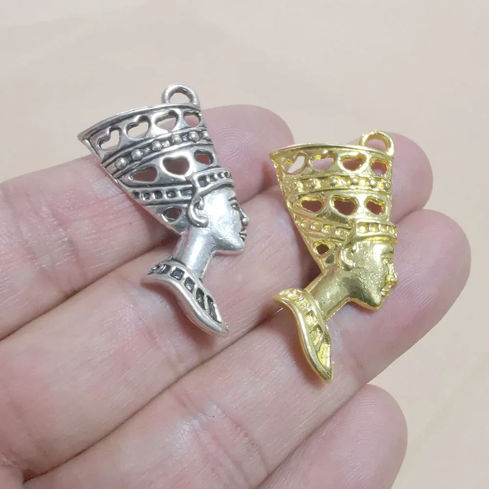Винтажные золотые подвески в виде египетской королевы Египта Nefertiti 6 шт./лот
