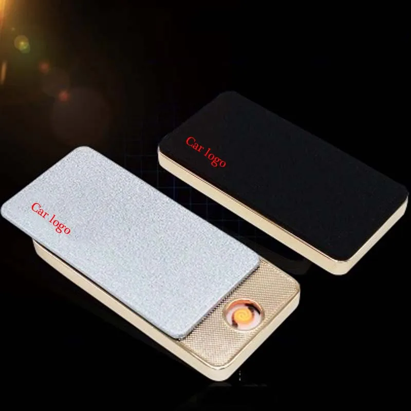 

USB Charging Electronic Lighter with Car Logo for Mercedes Cigarette Lighters Windproof Arc Lighter Creative Gadgets for Men