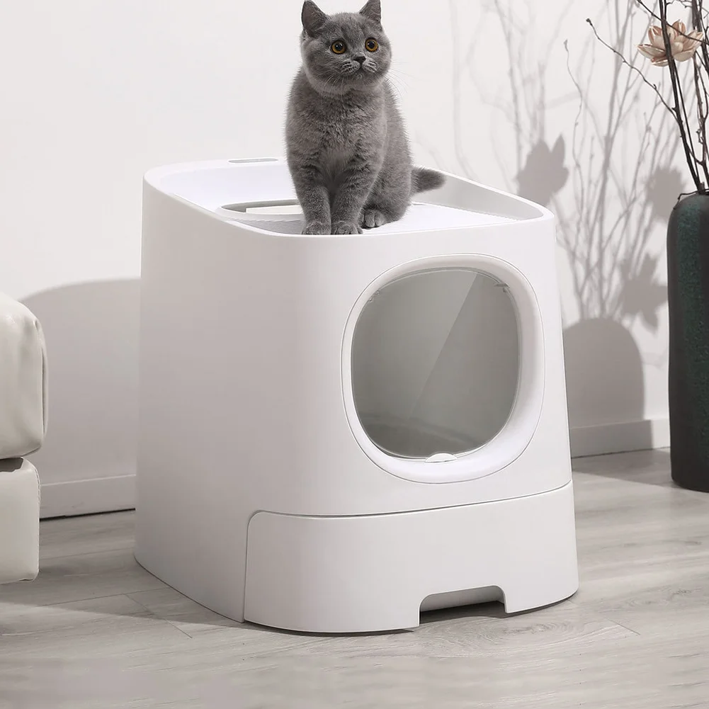 Smart Cat Litter Tray Toilet Box Semi Closed Automatic Deodorization Splash Proof Pet Toilet Box Mobile Phone Control Monitor Smart Cat Litter Tray Toilet Box Semi Closed Automatic Deodorization Splash Proof Pet Toilet Box Mobile Phone Control Monitor