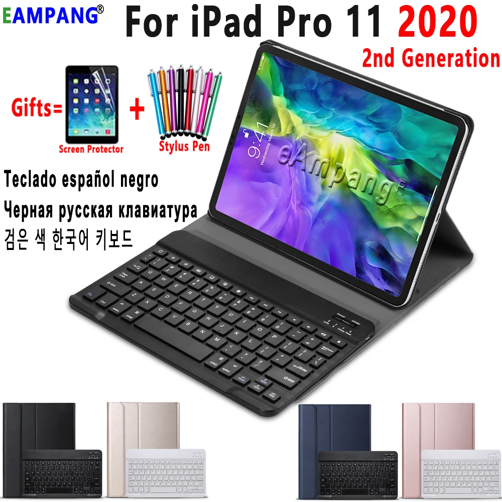 Чехол с клавиатурой для iPad Pro 11 2020 чехол Apple 2-го поколения на английском испанском