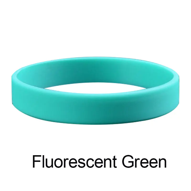 Fluorescent Green 12 цветов на выбор простой и стильный экологически чистый силиконовый материал жесткий спортивный браслет - Цвет: Fluorescent Green