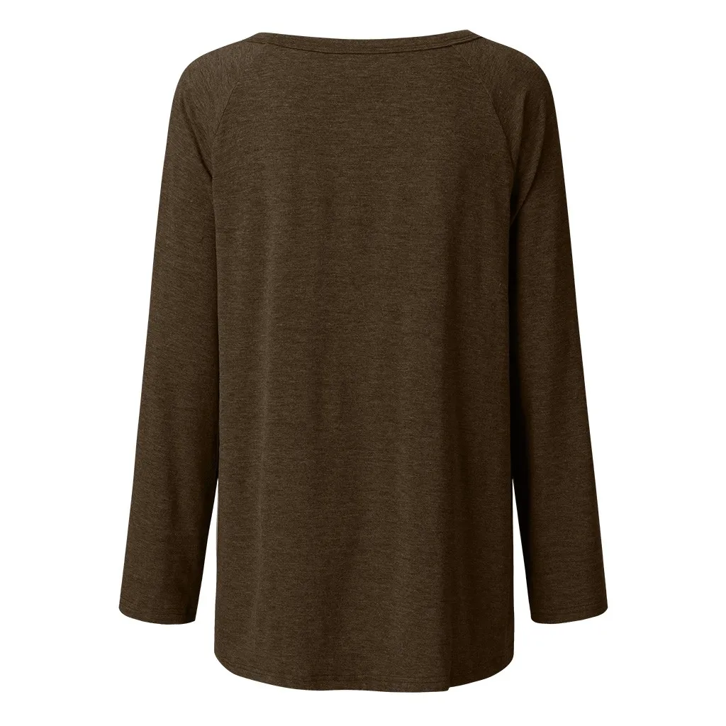 Блузка женская рубашка женские Топы блузка женская однотонная с длинным рукавом необычная толстовка Свободный пуловер с принтом топы блузка
