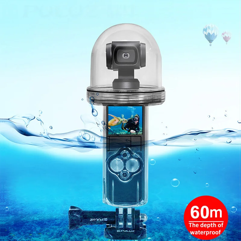 FFYY-PULUZ водонепроницаемый чехол для DJI Osmo Pocket 60 м водонепроницаемый Osmo Pocket Подводный бокс чехол для дайвинга с черным силиконовым куполом Prot