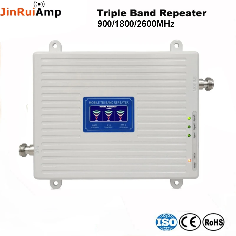 Voice+2G 3G 4G Data Tri Band Signal Repeater GSM 900 DCS 1800 FDD LTE 2600 cellular Signal Booster Mobile Amplifier with LCD (20)