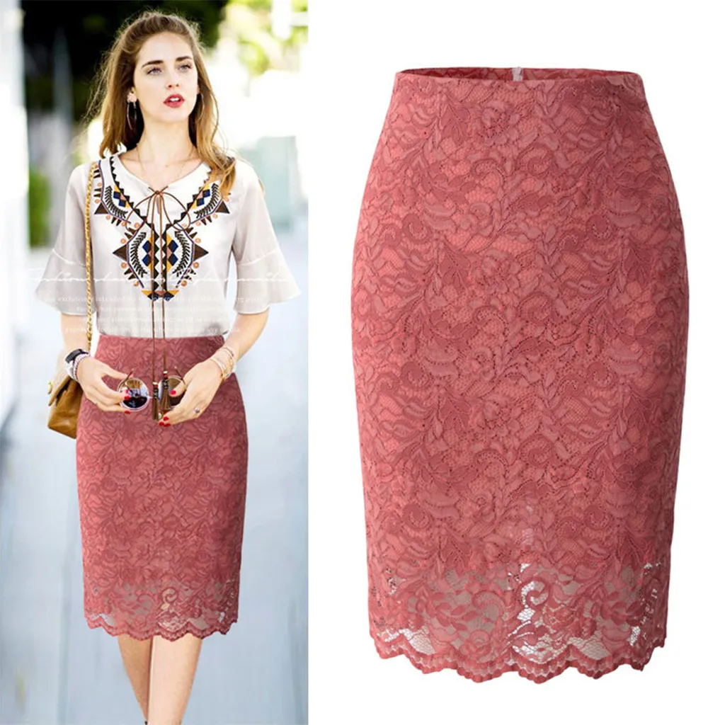 Faldas mujer moda,, юбки для женщин, простая, для похудения, облегающая, для девушек, мягкая, эластичная, кружевная, с высокой талией, Зимняя юбка, jupe femme