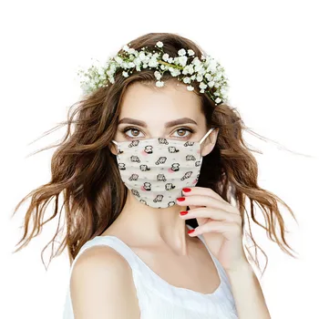 

Disposable Adult Mask Printed Pattern Mouth Face Masks 3 Layers Ply Filter Protection Face Mask Earloops Mouth Mask Mondmasker