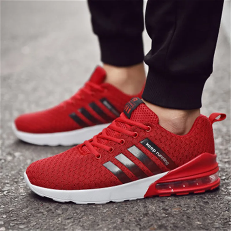 OLOMLB, мужские кроссовки,, брендовые кроссовки, дышащие, zapatillas hombre Deportiva, высокое качество, мужская обувь, кроссовки - Color: Red