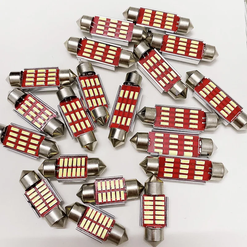 50 шт. C5w C10w 31 мм 36 39 41 Canbus без ошибок цвет черный 4014 Smd 16 Светодиодный одов купольная