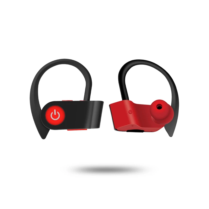 Красный Bluetooth гарнитура Bluetooth 5,0 Беспроводные спортивные наушники с микрофоном HD стерео наушники-вкладыши с защитой от пота - Цвет: Красный