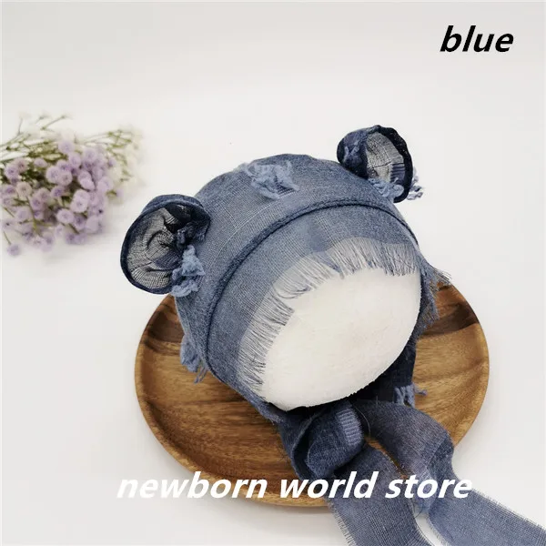 blue Новорожденный реквизит для фотосъемки шляпа, мультфильм шляпа - Цвет: blue