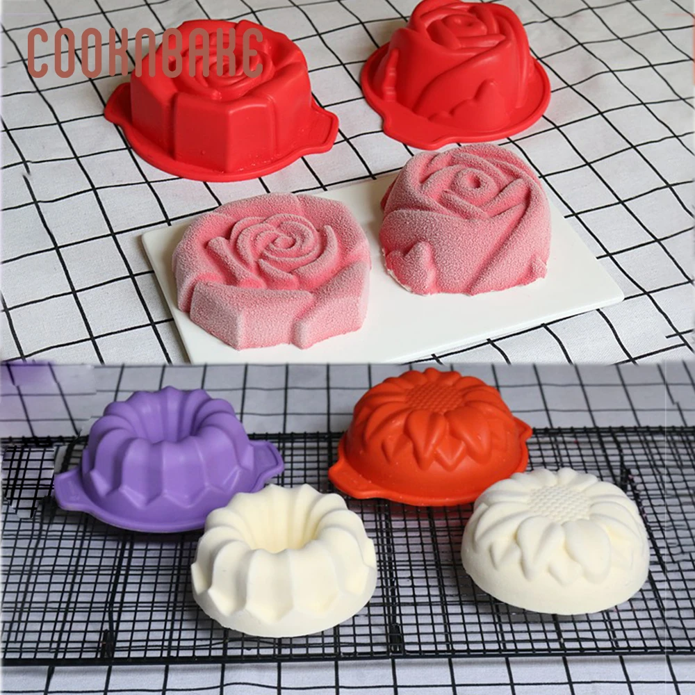 COOKNBAKE силиконовая форма для торта Кондитерские цветы маленькие торты, хлеб инструмент для выпечки мусс формы для выпечки пудинг форма DIY день рождения