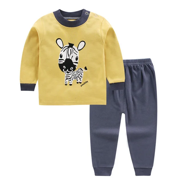 Cartoon Kids Pajamas Sets Cotton Boys Sleepwear Suit Autumn Spring Girls Pajamas Long Sleeve Tops+Pants 2pcs Children Clothing - Цвет: 7