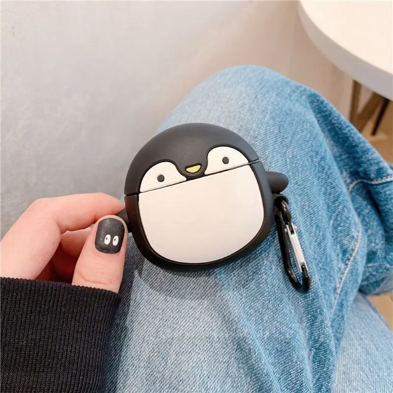 

2020 New Anti-slip Silicone Case Little Penguin Pattern Protective Cover for FreeBuds 3
