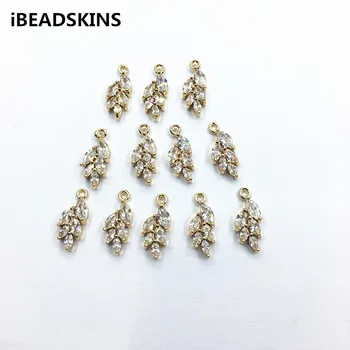 

New arrival!16x7mm 50pcs Rhineston Leaves shape charm/Connectors for Jewelry Accessories ,Earrings parts,hand Made Jewelry DIY