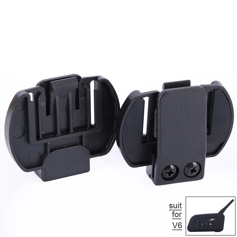 

Wired Headphone Earphone Speaker Clip mount V6&V4 Motorcycle Holder Interphone Backup Black