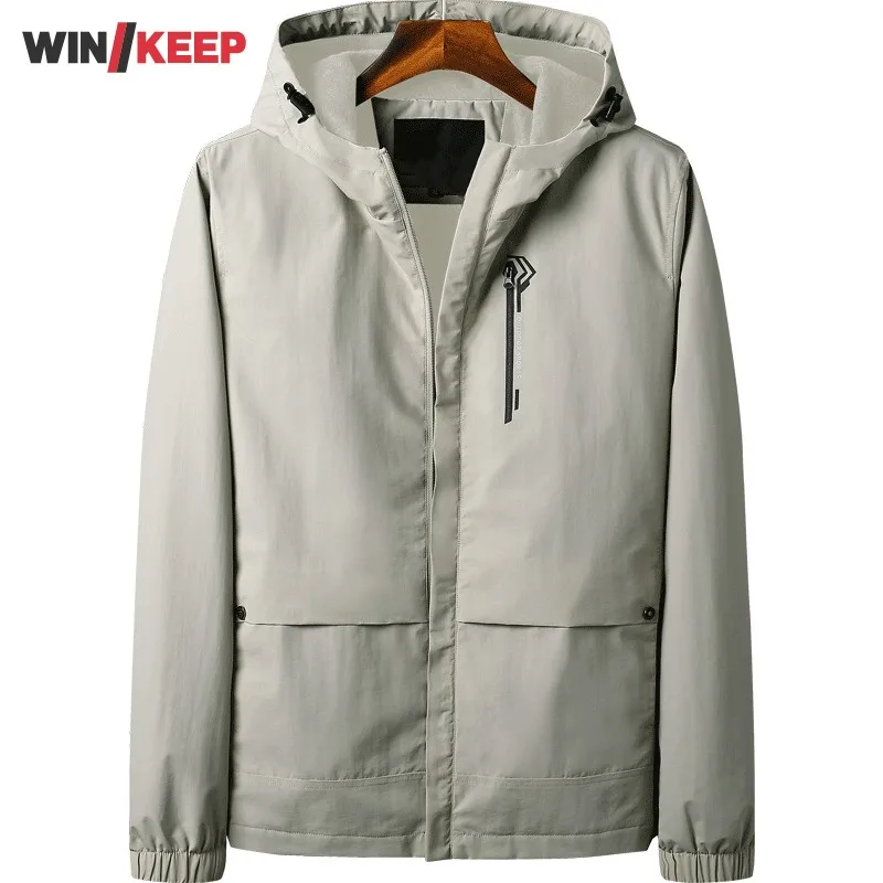 

5XL Men Softshell Jacket Outdoor Waterproof Hiking Jackets Sport Warm Coat Spring Autumn Hooded Waterproof Windbreaker