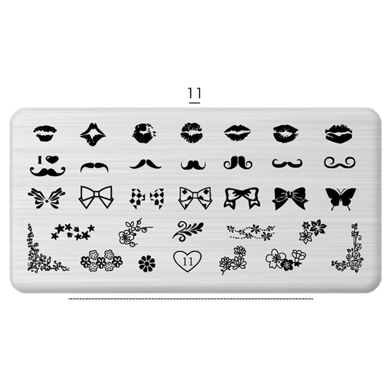 Nail Stamping Plates DIY Nail Stamper Nail Stencil Nail Charm Nail Deco Nail Art Accessoire Nail Designs Nail Art Decorations - Цвет: 11
