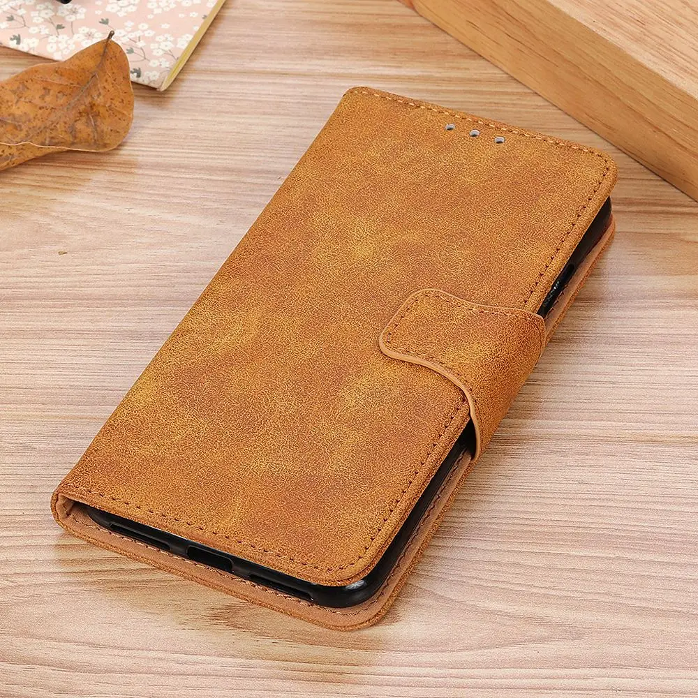 

For Motorola Moto E6 Plus Case Retro Pattern PU Leather Flip Stand Wallet Case with Card Slots Anti-Scratch Shockproof Bag Coque