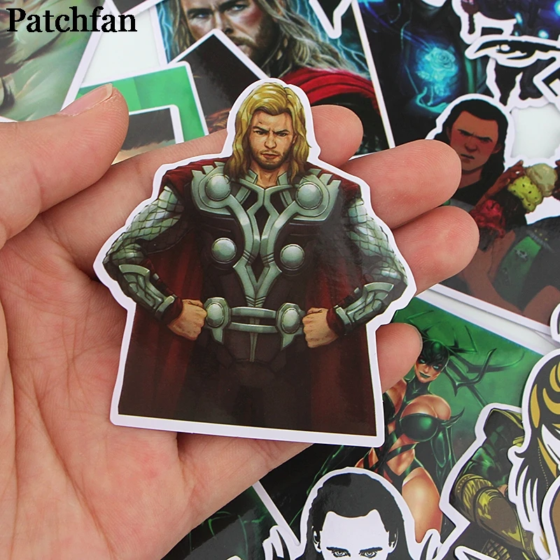 Patchfan 37 шт. Тор с изображениями супергероев панк водостойкие временные наклейки пакет для DIY альбом для скрапбукинга наклейка на ноутбук, стену значки A2298